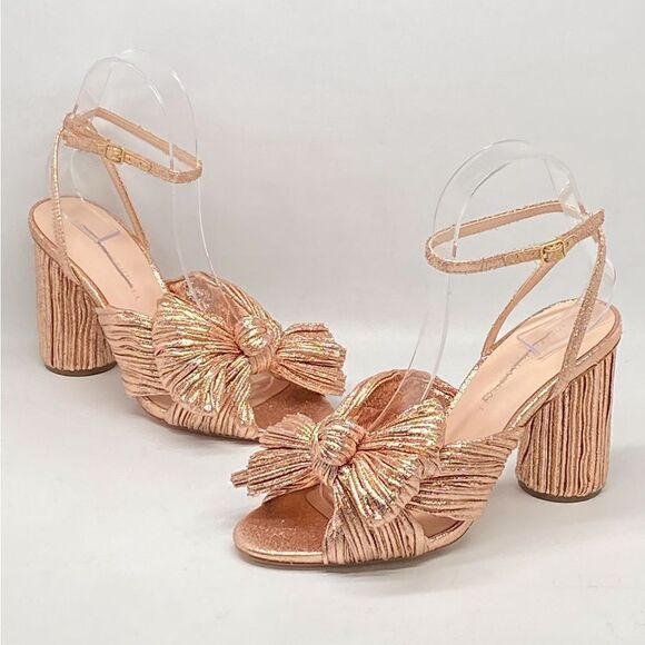Loeffler Randall  Camellia Rose Pleated Bow Heel Sandals size 7 - Picture 7 of 13